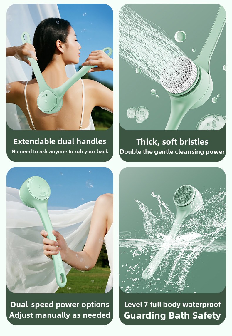 Rotating electric bath brush
