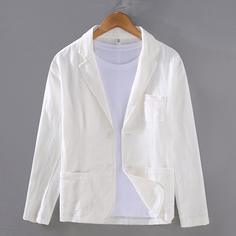 Business cotton and linen suit jacket
