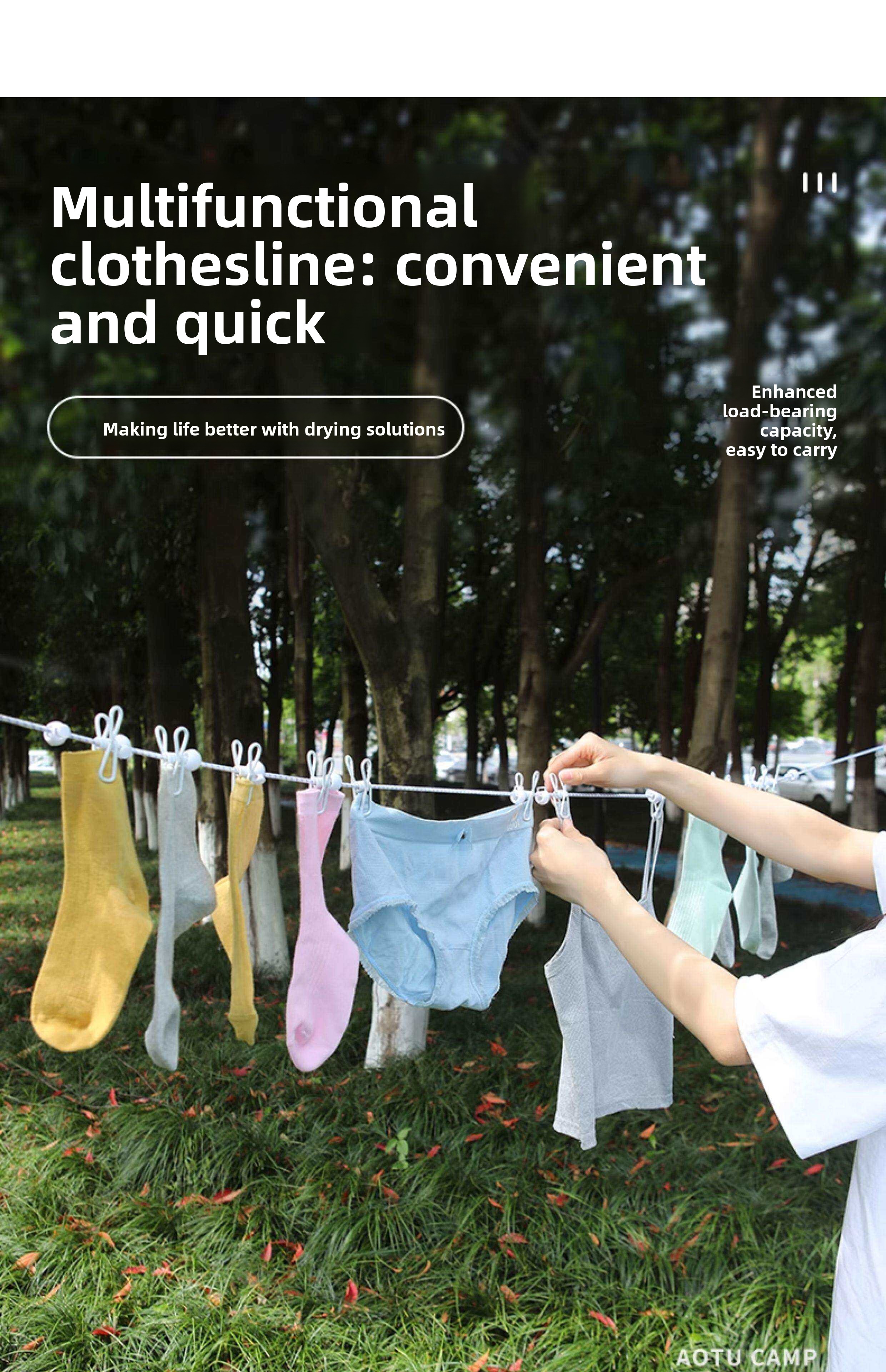 Portable Outdoor Clothesline Clips