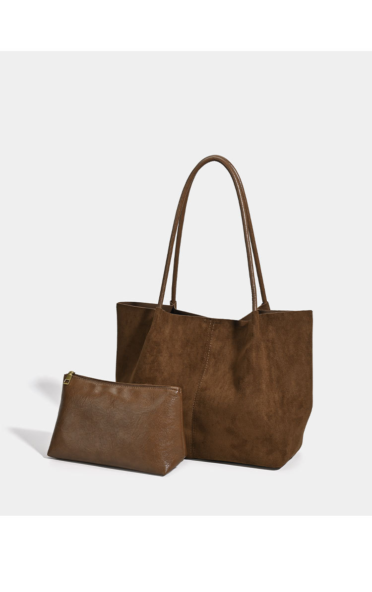 Retro suede fabric shoulder bag