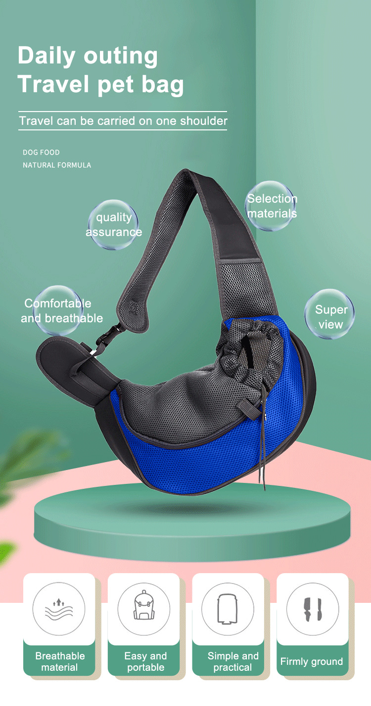 Breathable Oxford Pet Carrier Crossbody Shoulder Bag for Cats and Small Dogs