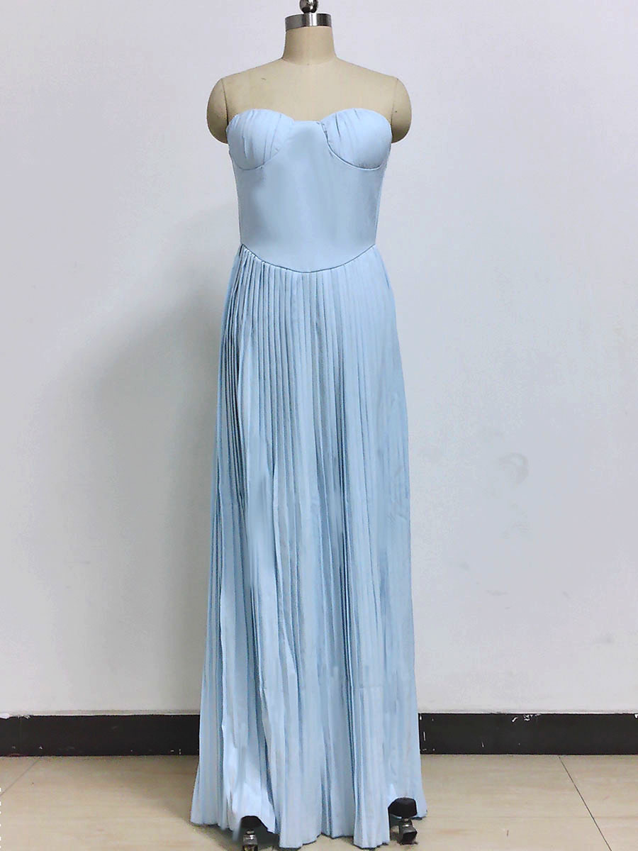 2025 New European and American Style Summer Feminine Tube Top Dress Sleeveless Long Skirt Slim Backless Dress for Women
