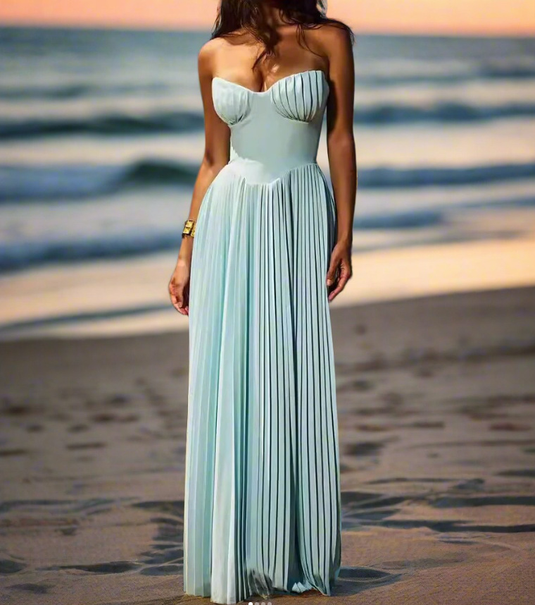 2025 New European and American Style Summer Feminine Tube Top Dress Sleeveless Long Skirt Slim Backless Dress for Women