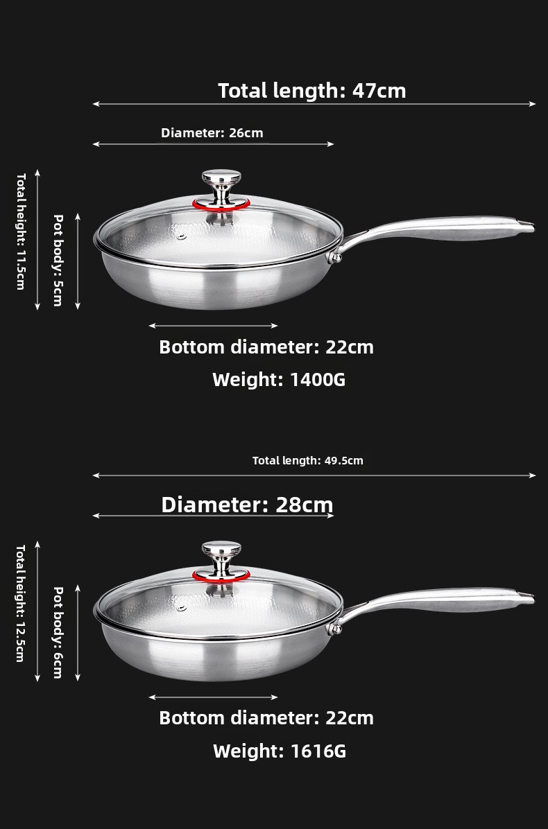 Titanium Induction Frying Pan with Optional Glass Lid
