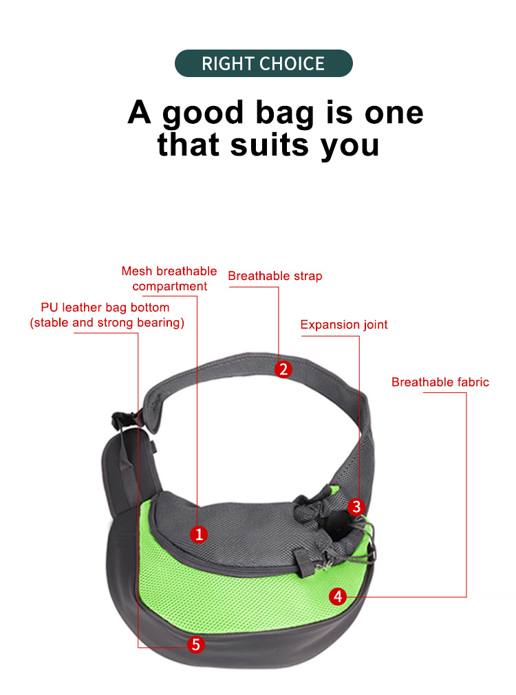 Breathable Oxford Pet Carrier Crossbody Shoulder Bag for Cats and Small Dogs