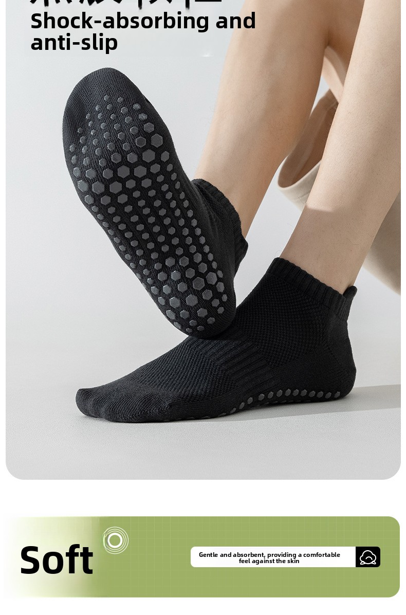Men's Non-Slip Cotton Yoga Socks Short Anti-Skid Pilates Sport Training Floor Pilates Socks