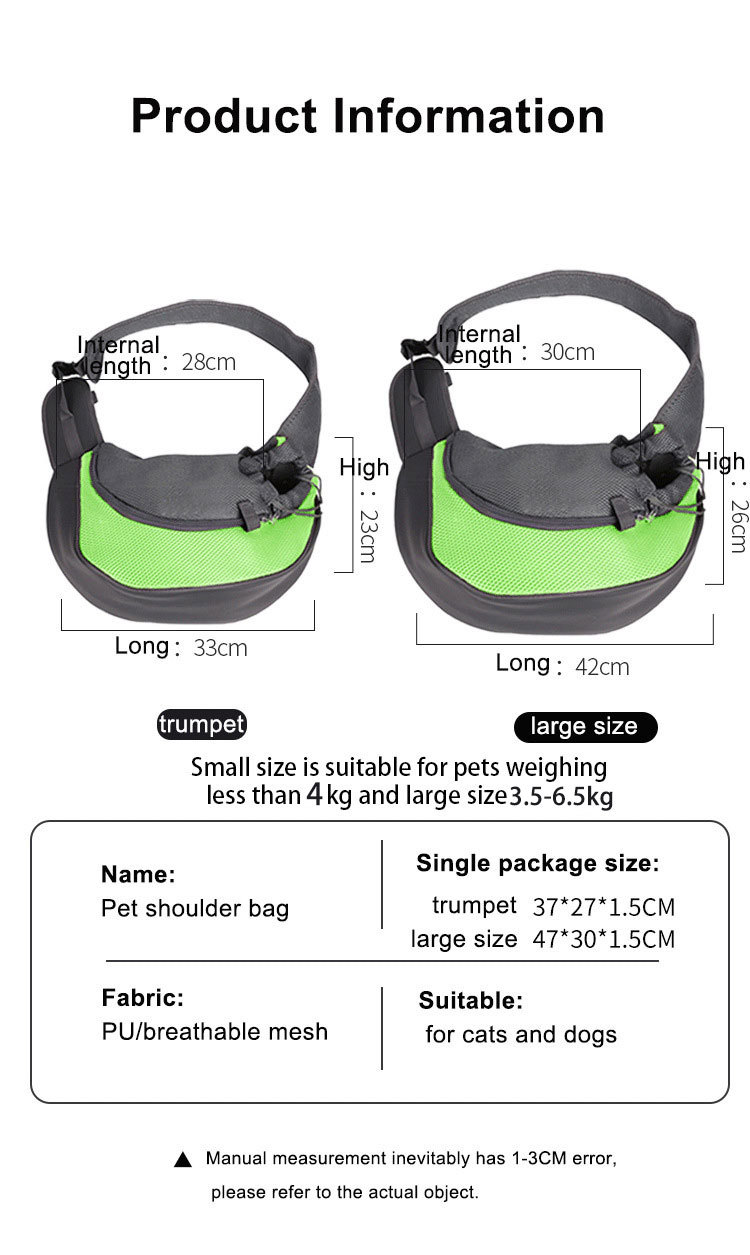 Breathable Oxford Pet Carrier Crossbody Shoulder Bag for Cats and Small Dogs