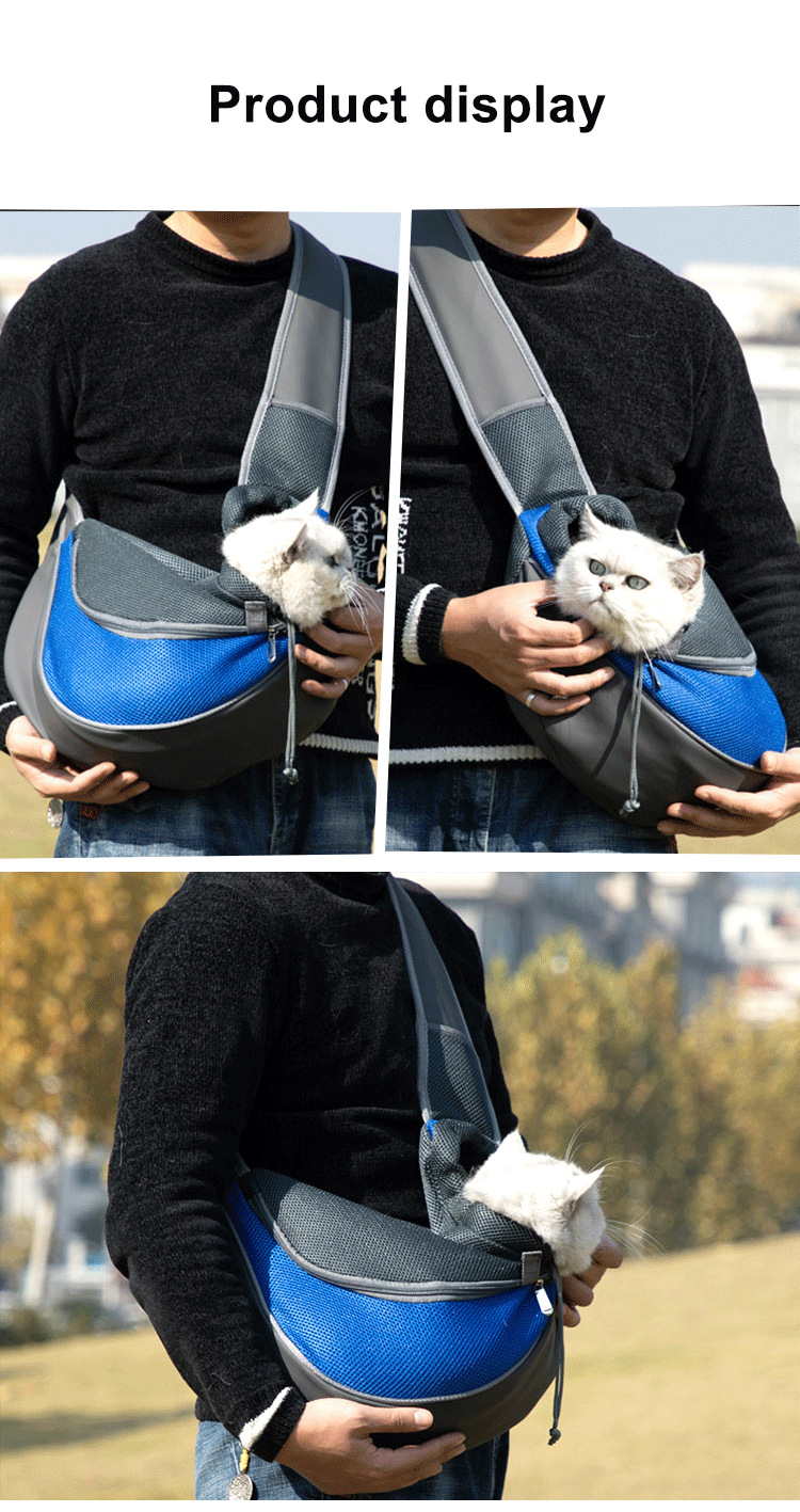 Breathable Oxford Pet Carrier Crossbody Shoulder Bag for Cats and Small Dogs