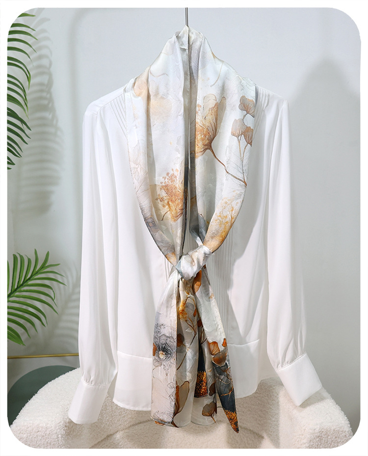 100% Mulberry Silk Jacquard Long Scarf Chinese Print Shawl