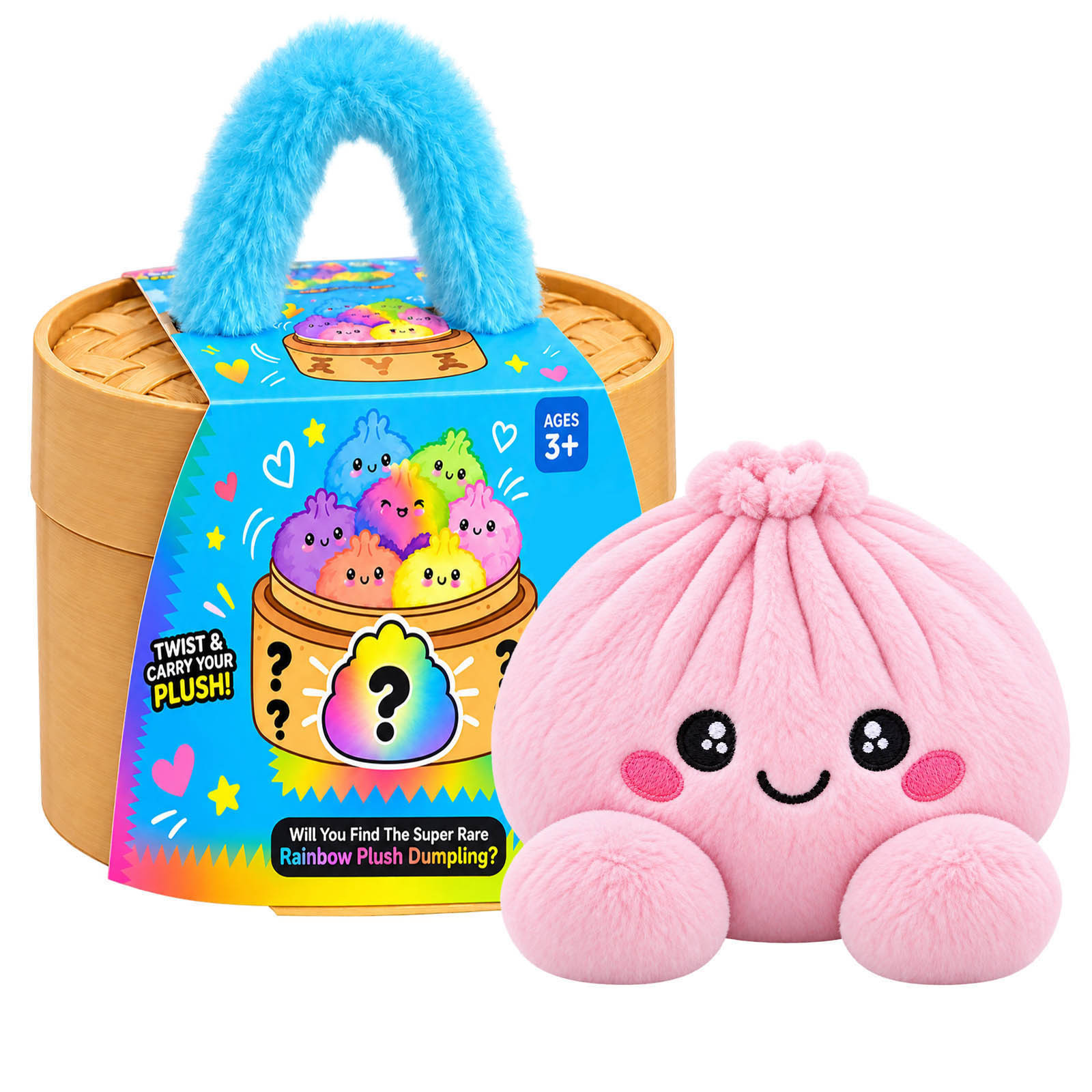 Cute Squishy Plush Dumpling Toy with Steamer Box Stress Relief Gift