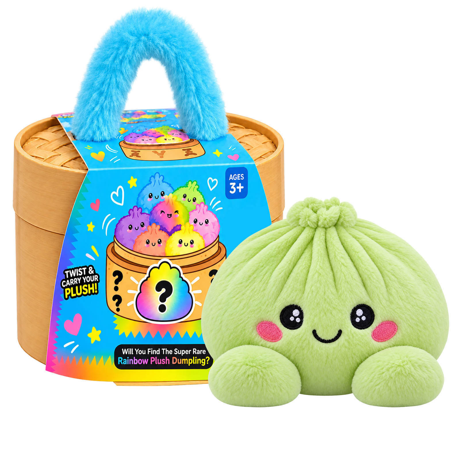 Cute Squishy Plush Dumpling Toy with Steamer Box Stress Relief Gift