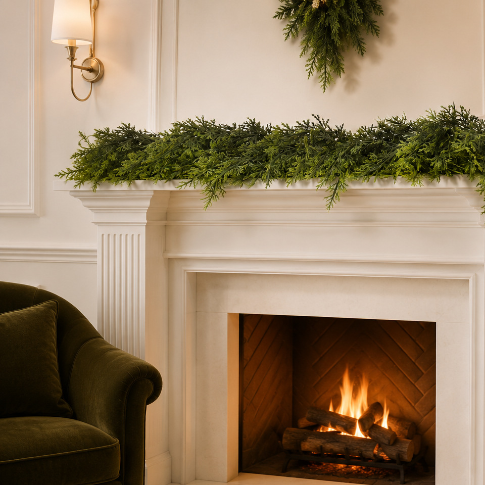 Simulation pine and cypress Christmas rattan soft rubber decorations Christmas Cedar Rattan