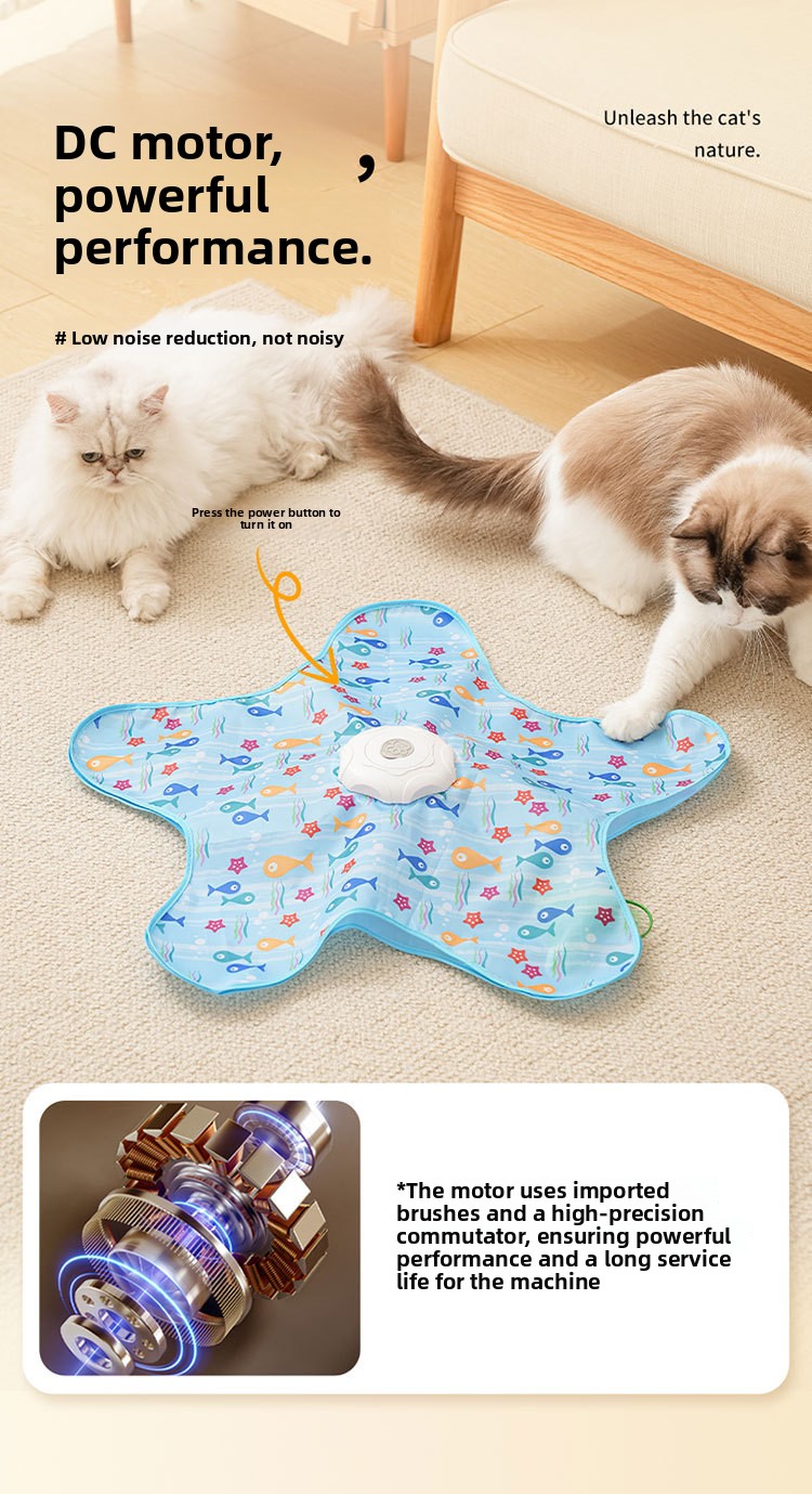 Interactive Automatic Cat Toy Hide and Seek Cover with Replaceable Teaser Wand