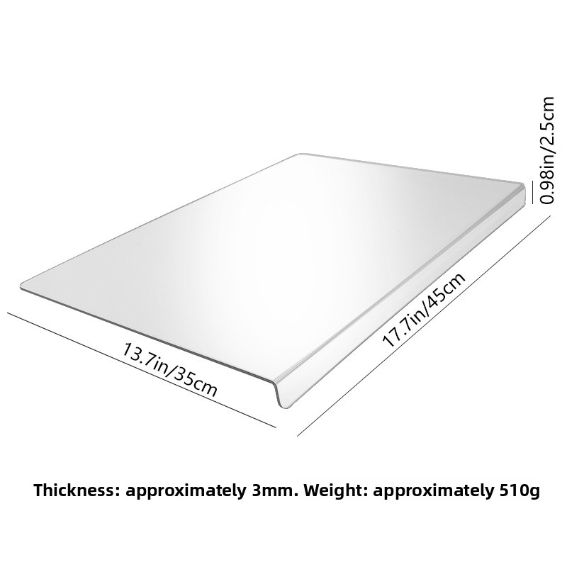 Food-Grade Acrylic Cutting Board, Reversible Anti-Mildew Fruit Vegetable Chopping Mat with Bent Edge for Kitchen Counter
