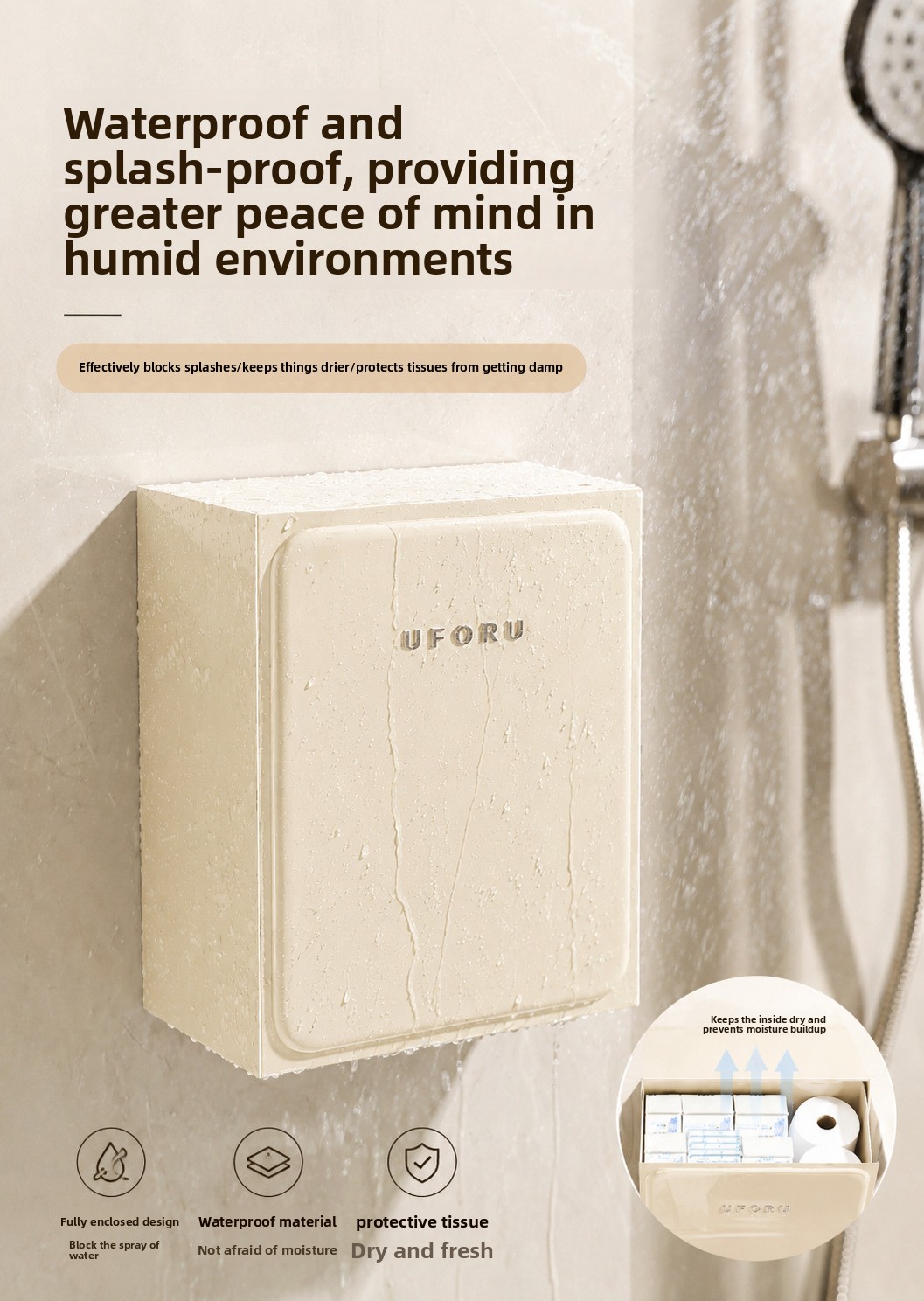 Wall-mounted storage box for bathroom