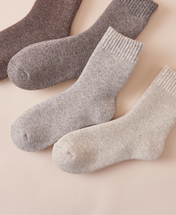 Merino Wool Hiking Socks Men Thickened Fleece Lined Warm Long