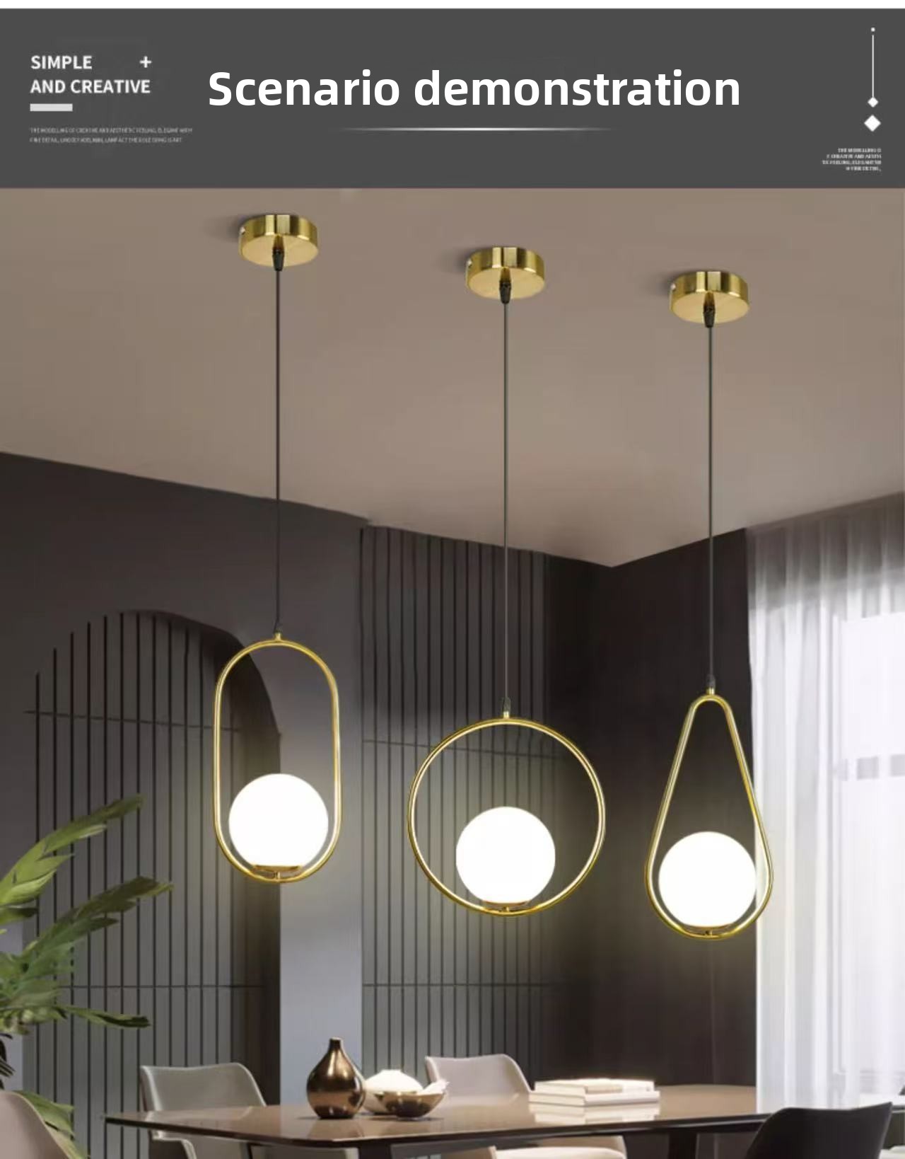 Modern Minimalist Single-Head Glass Hanging Pendant Lamp for Bedroom Corridor