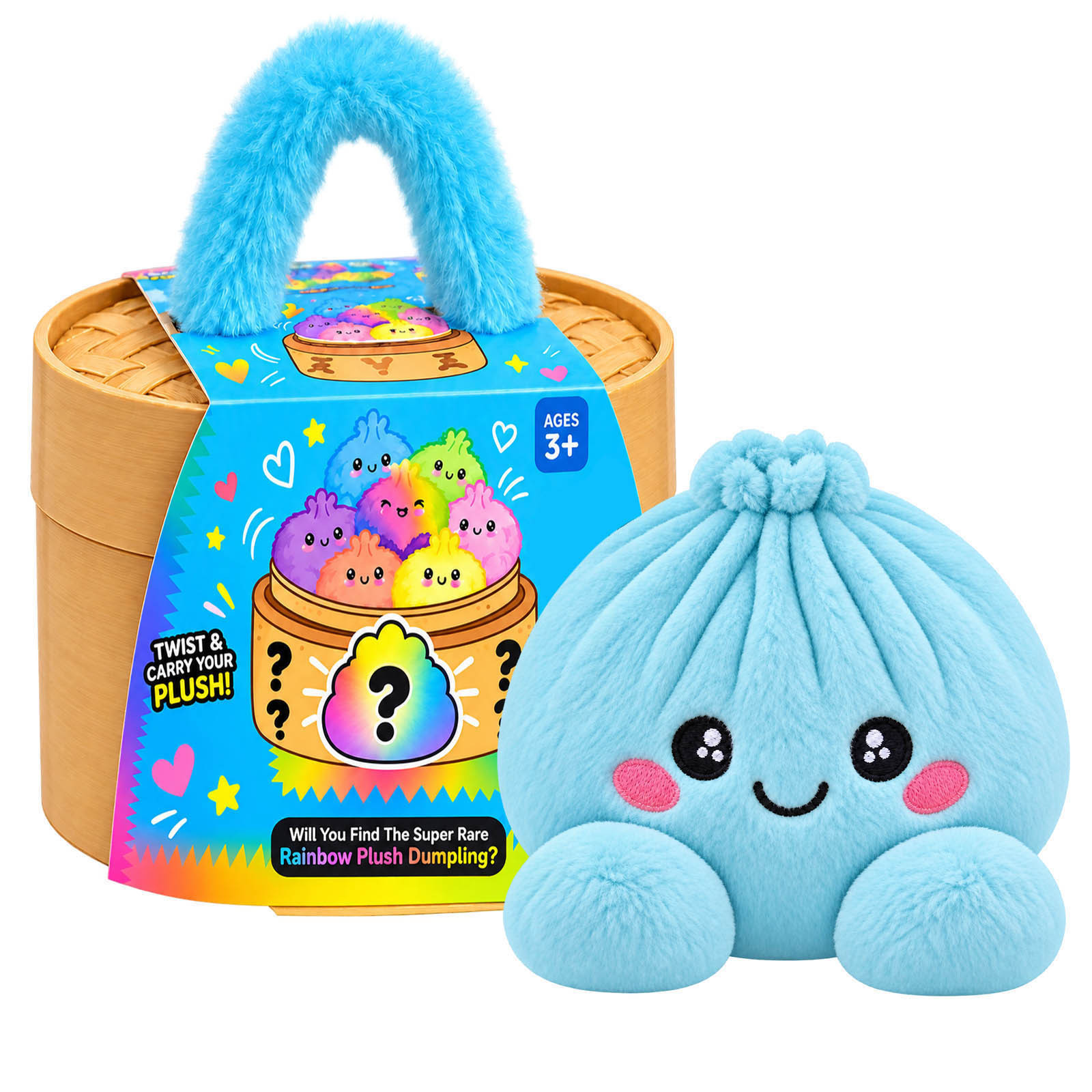 Cute Squishy Plush Dumpling Toy with Steamer Box Stress Relief Gift