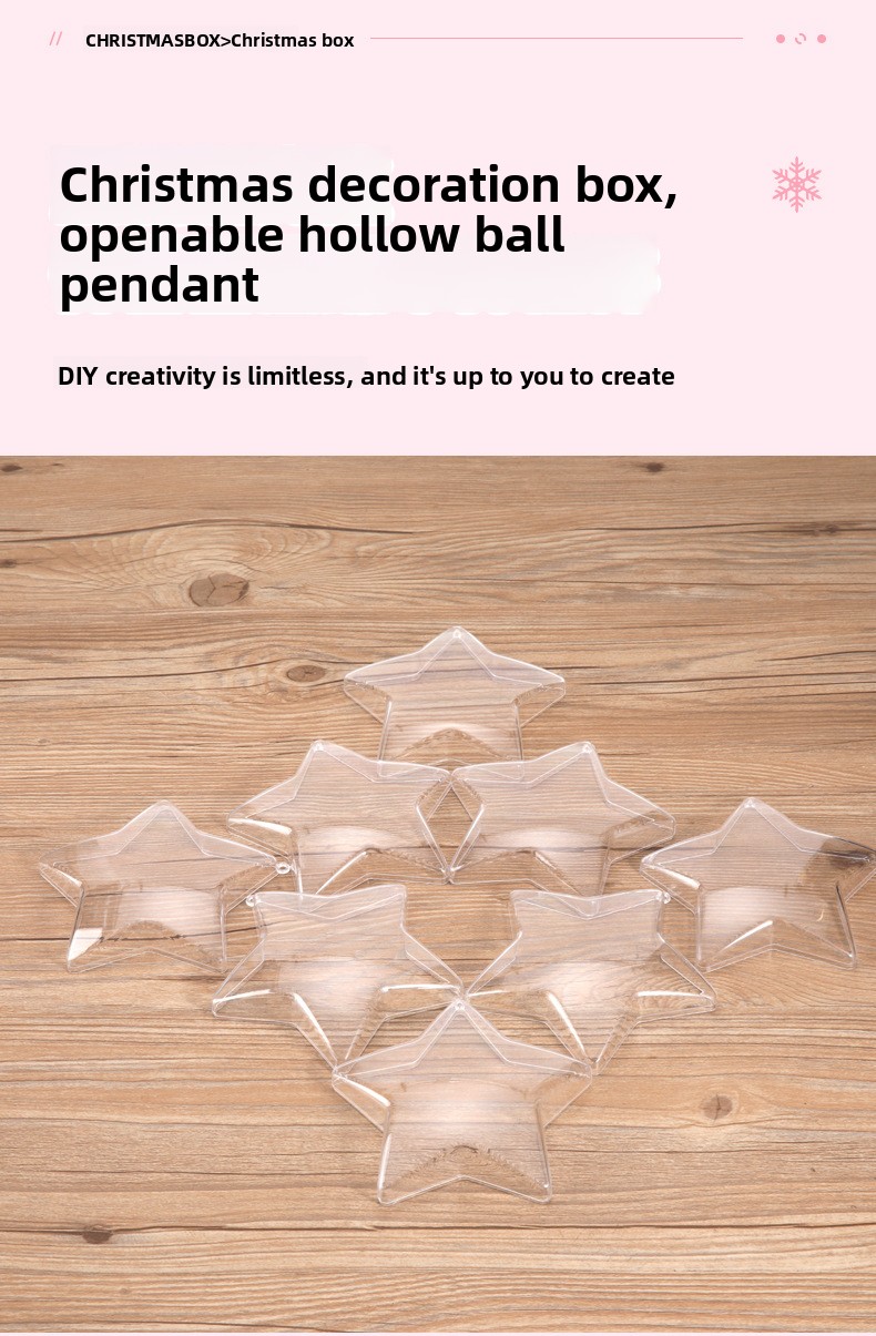 Acrylic Hollow Transparent Christmas DIY Decorative Hanging Ball Ornament