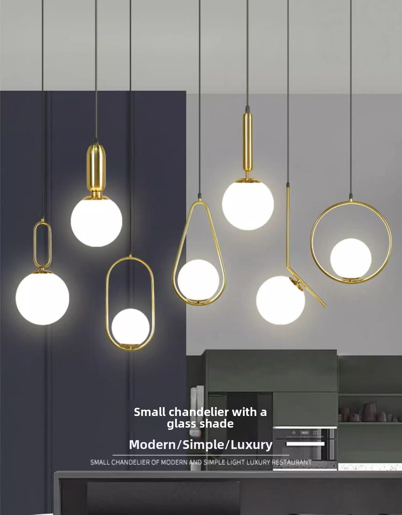 Modern Minimalist Single-Head Glass Hanging Pendant Lamp for Bedroom Corridor