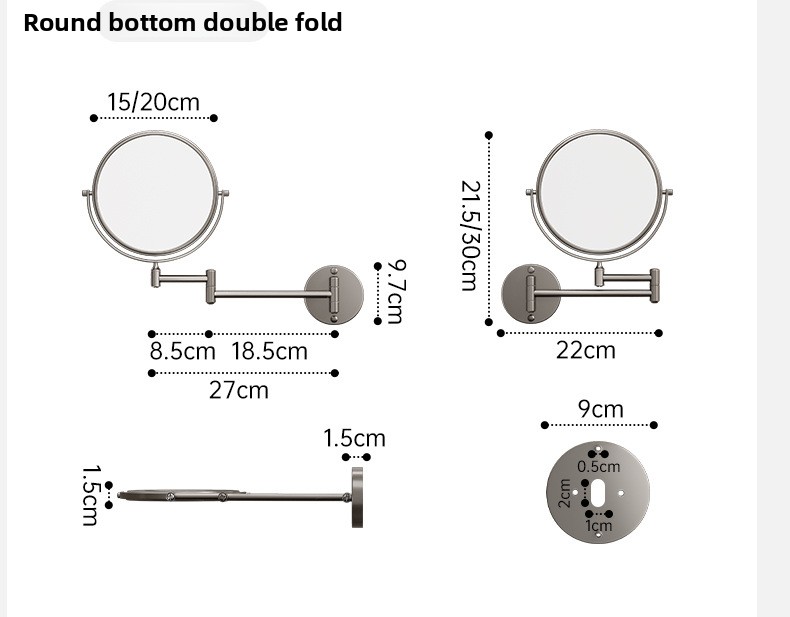 Wall-mounted beauty mirror