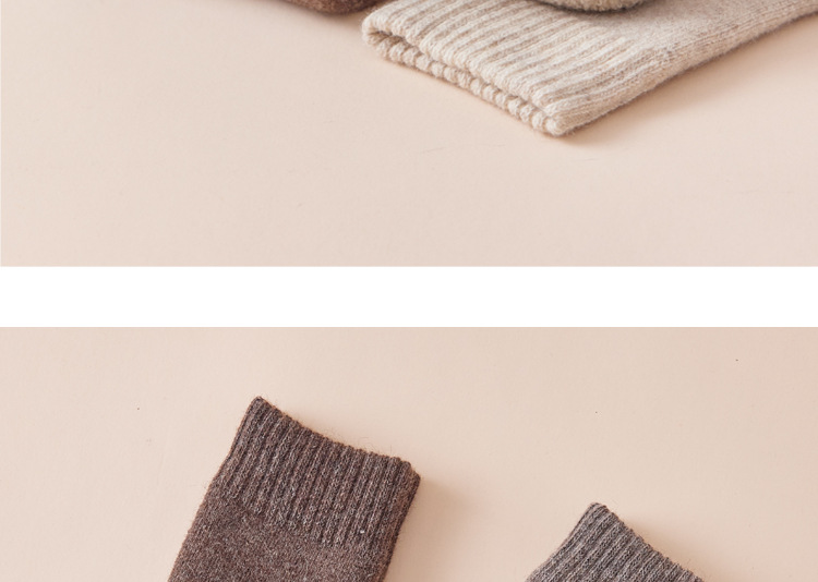 Merino Wool Hiking Socks Men Thickened Fleece Lined Warm Long