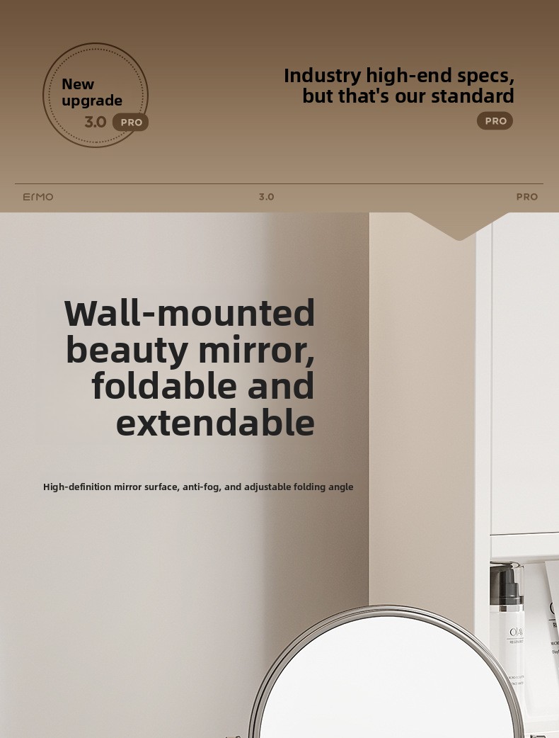 Wall-mounted beauty mirror