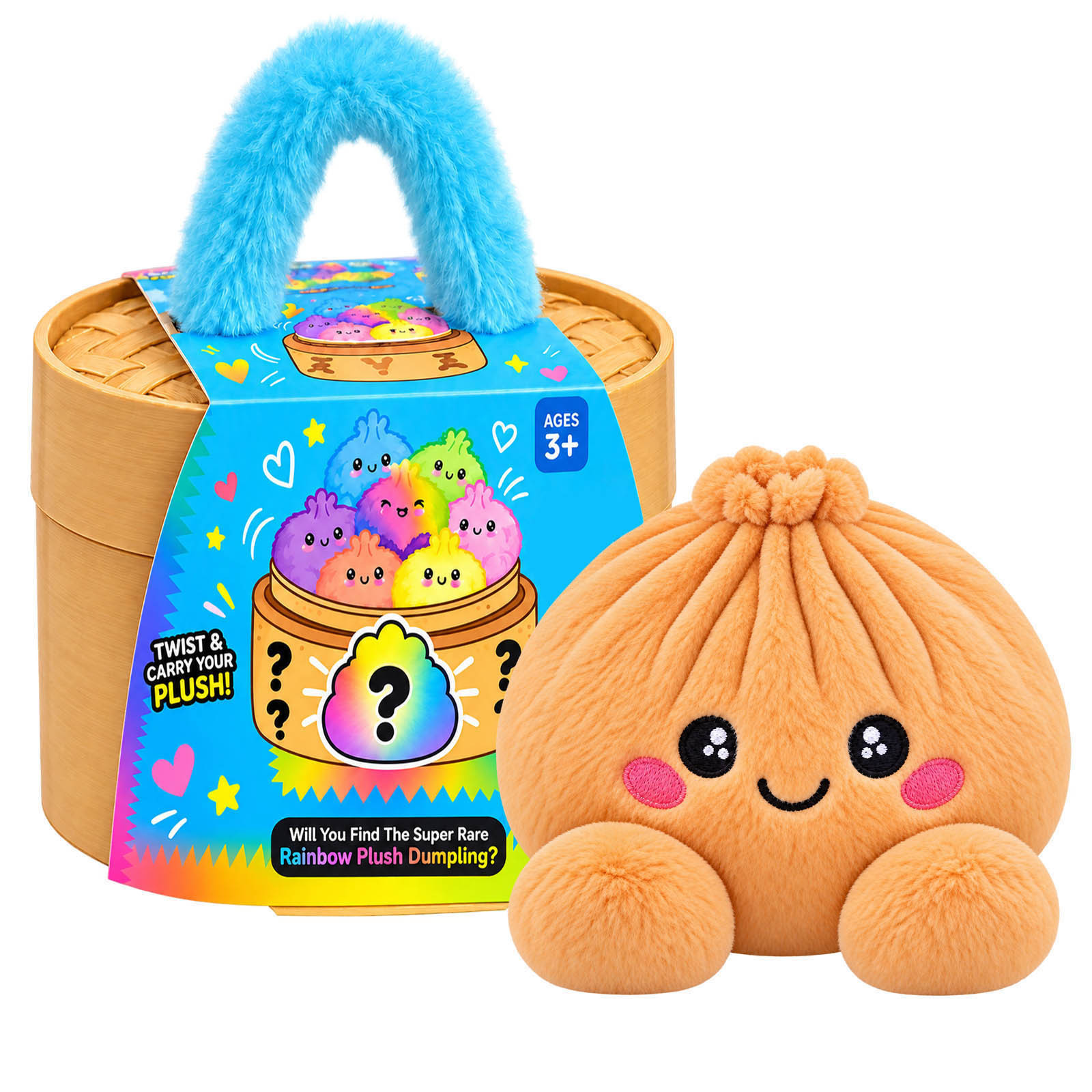 Cute Squishy Plush Dumpling Toy with Steamer Box Stress Relief Gift