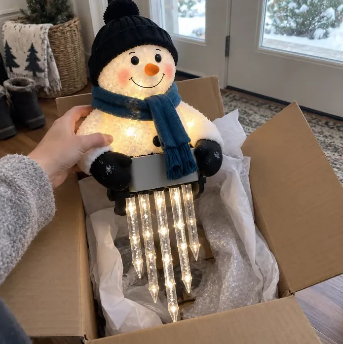 Winter Snowman Santa Icicle String Lights