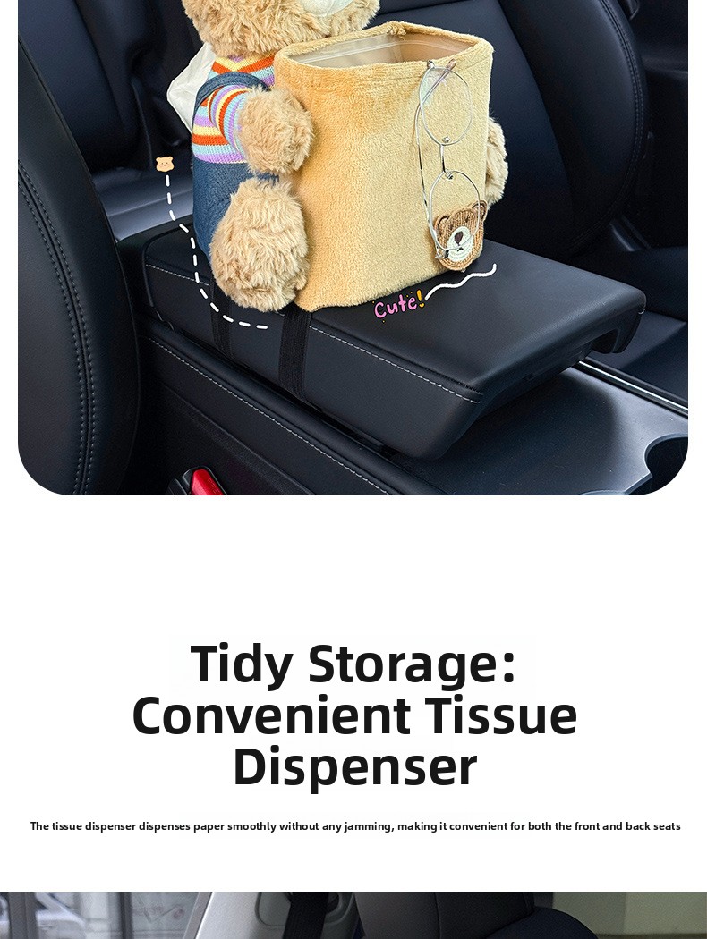 2-in-1 Car Tissue Box and Trash Can