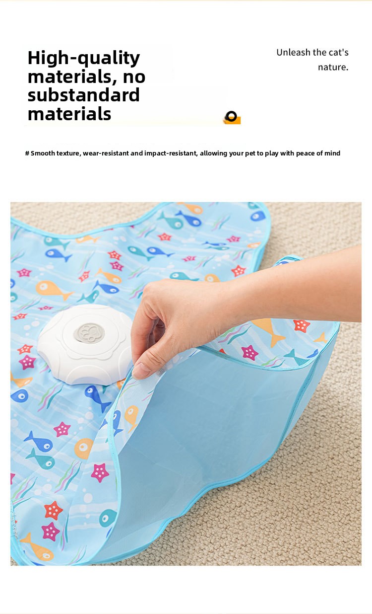 Interactive Automatic Cat Toy Hide and Seek Cover with Replaceable Teaser Wand