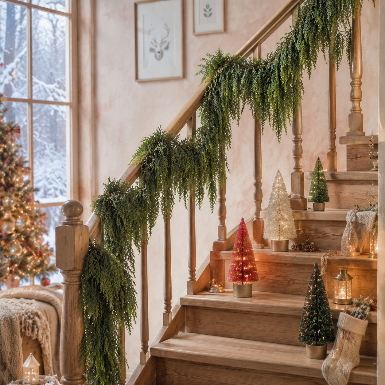 Simulation pine and cypress Christmas rattan soft rubber decorations Christmas Cedar Rattan