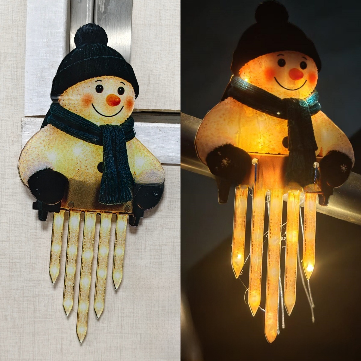 Winter Snowman Santa Icicle String Lights