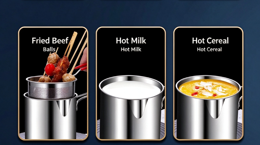 stainless steel frying pot