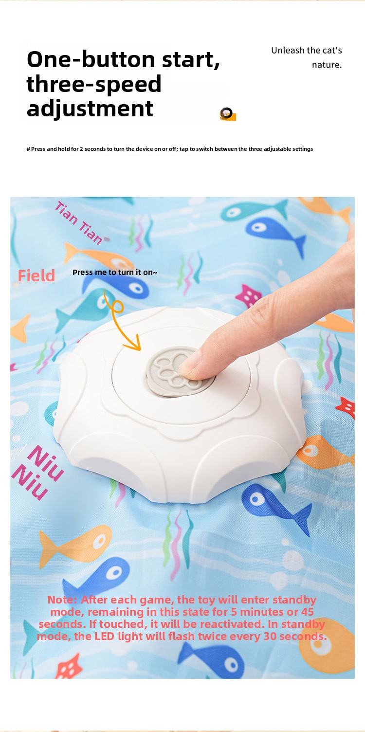 Interactive Automatic Cat Toy Hide and Seek Cover with Replaceable Teaser Wand