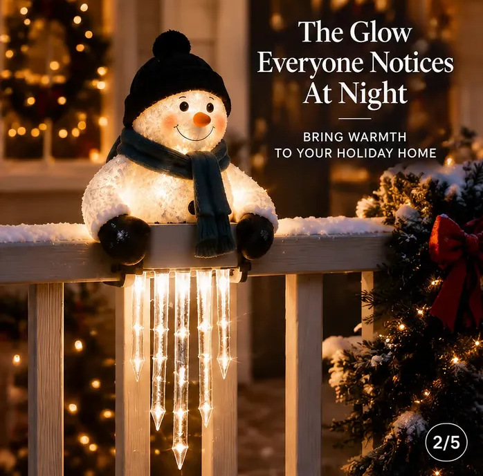 Winter Snowman Santa Icicle String Lights