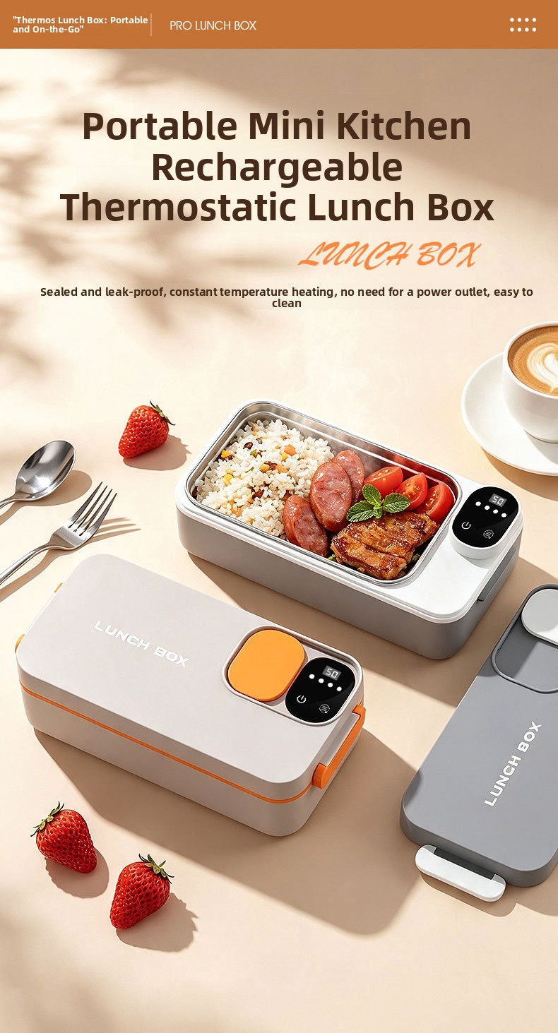 Portable Rechargeable Wireless Heating Lunch Box