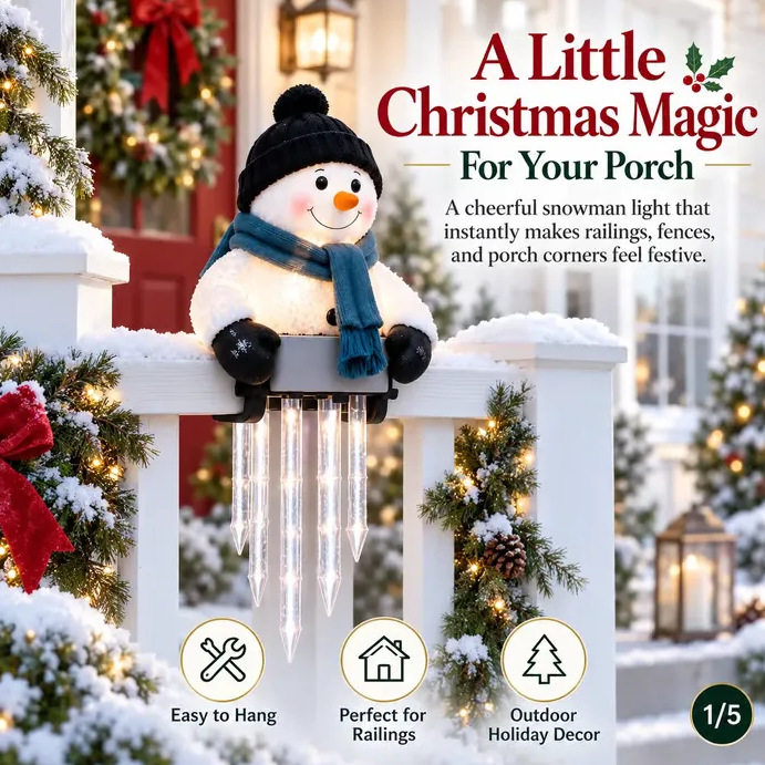 Winter Snowman Santa Icicle String Lights