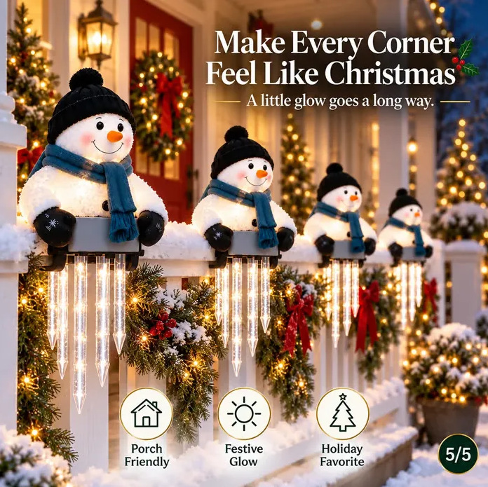 Winter Snowman Santa Icicle String Lights