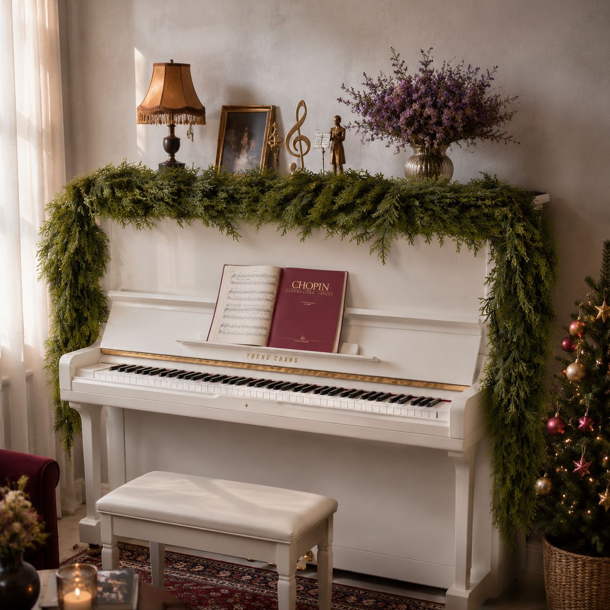 Simulation pine and cypress Christmas rattan soft rubber decorations Christmas Cedar Rattan