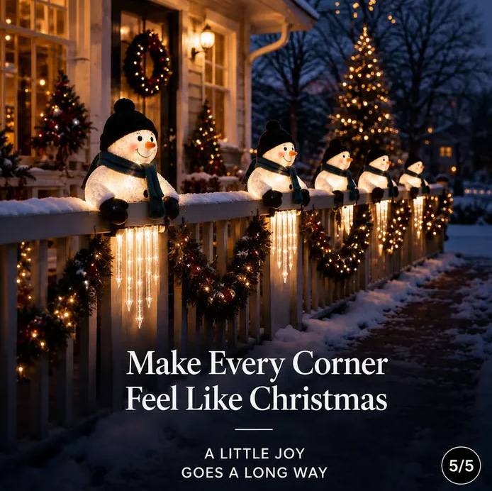 Winter Snowman Santa Icicle String Lights