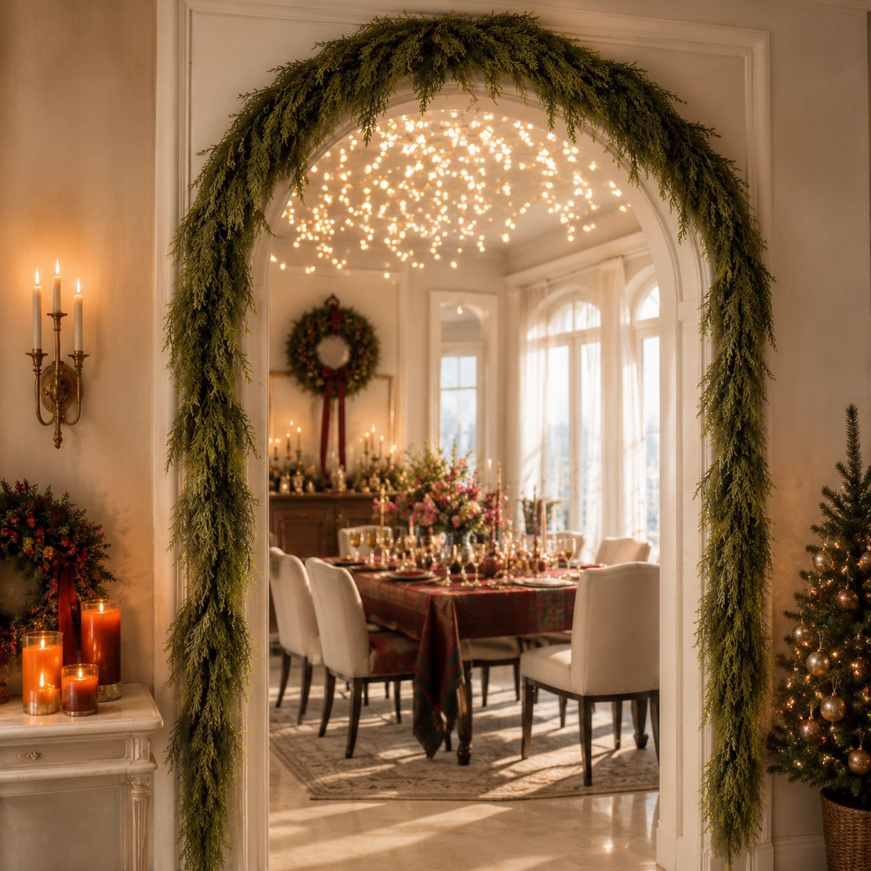 Simulation pine and cypress Christmas rattan soft rubber decorations Christmas Cedar Rattan
