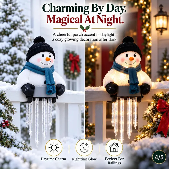Winter Snowman Santa Icicle String Lights