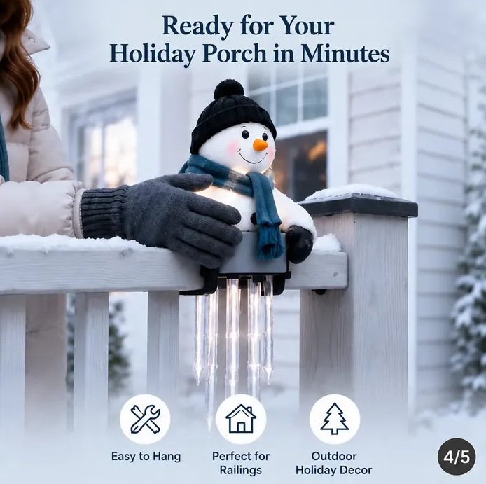Winter Snowman Santa Icicle String Lights