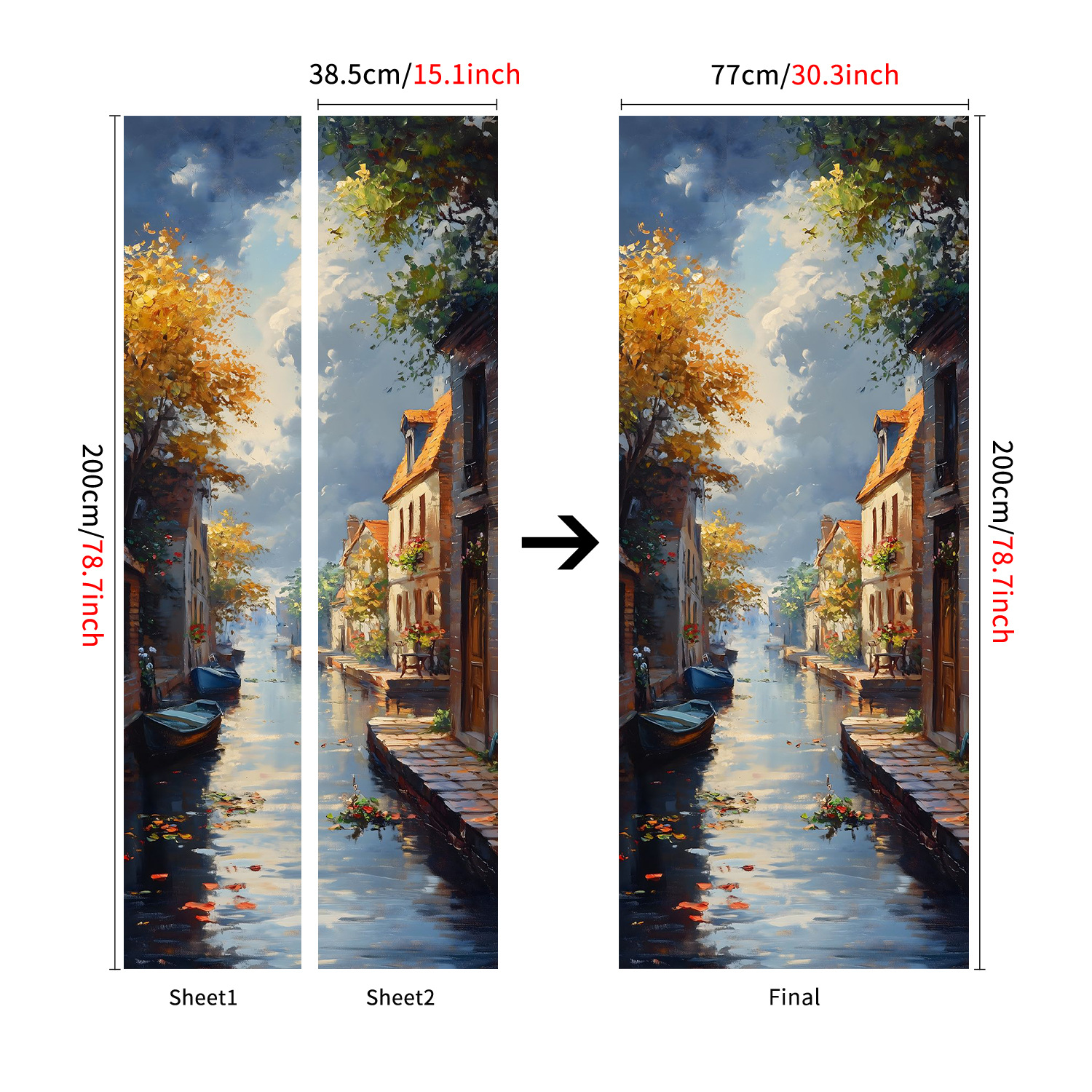 Creative Wooden Door Refurbished Door Stickers Wall Stickers