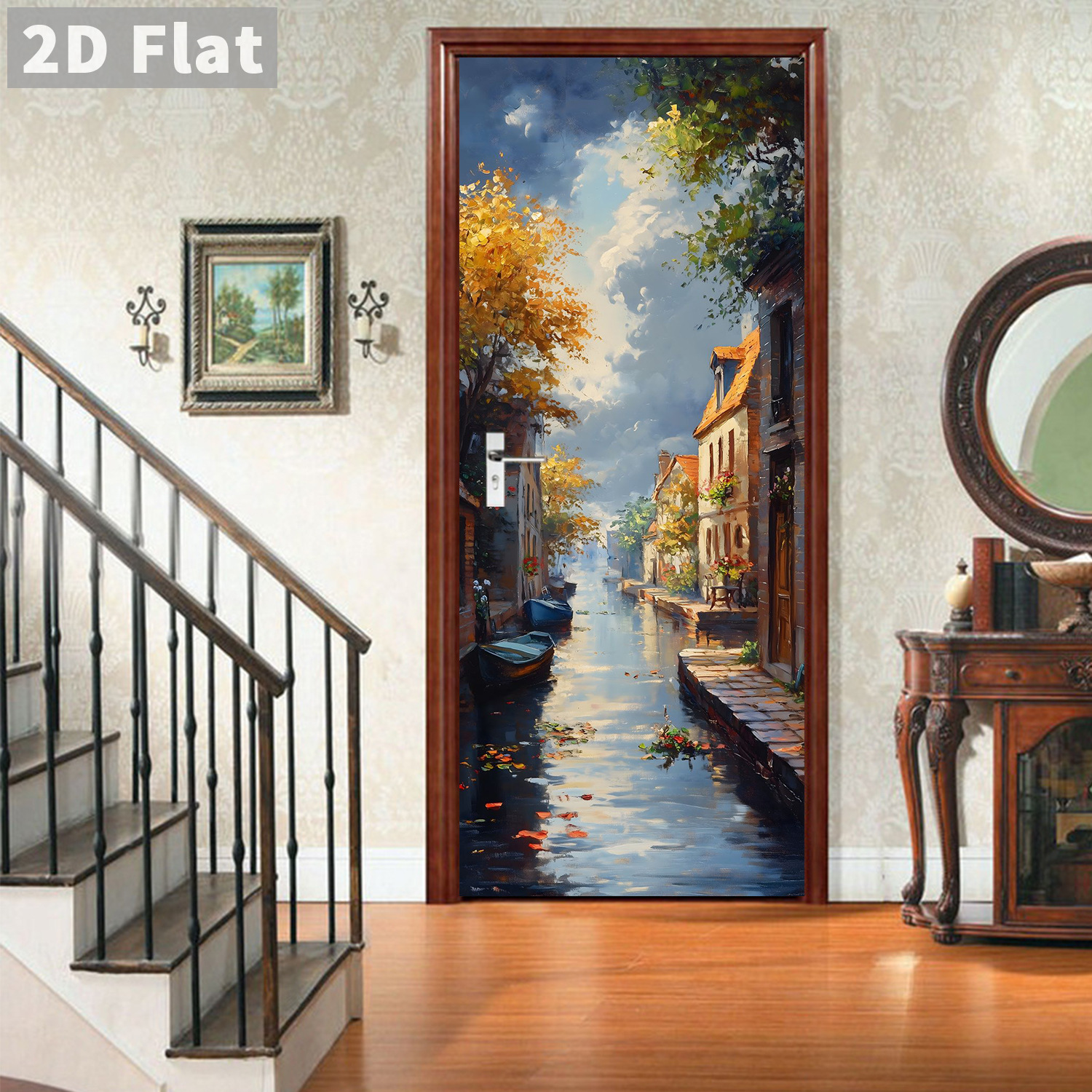 Creative Wooden Door Refurbished Door Stickers Wall Stickers