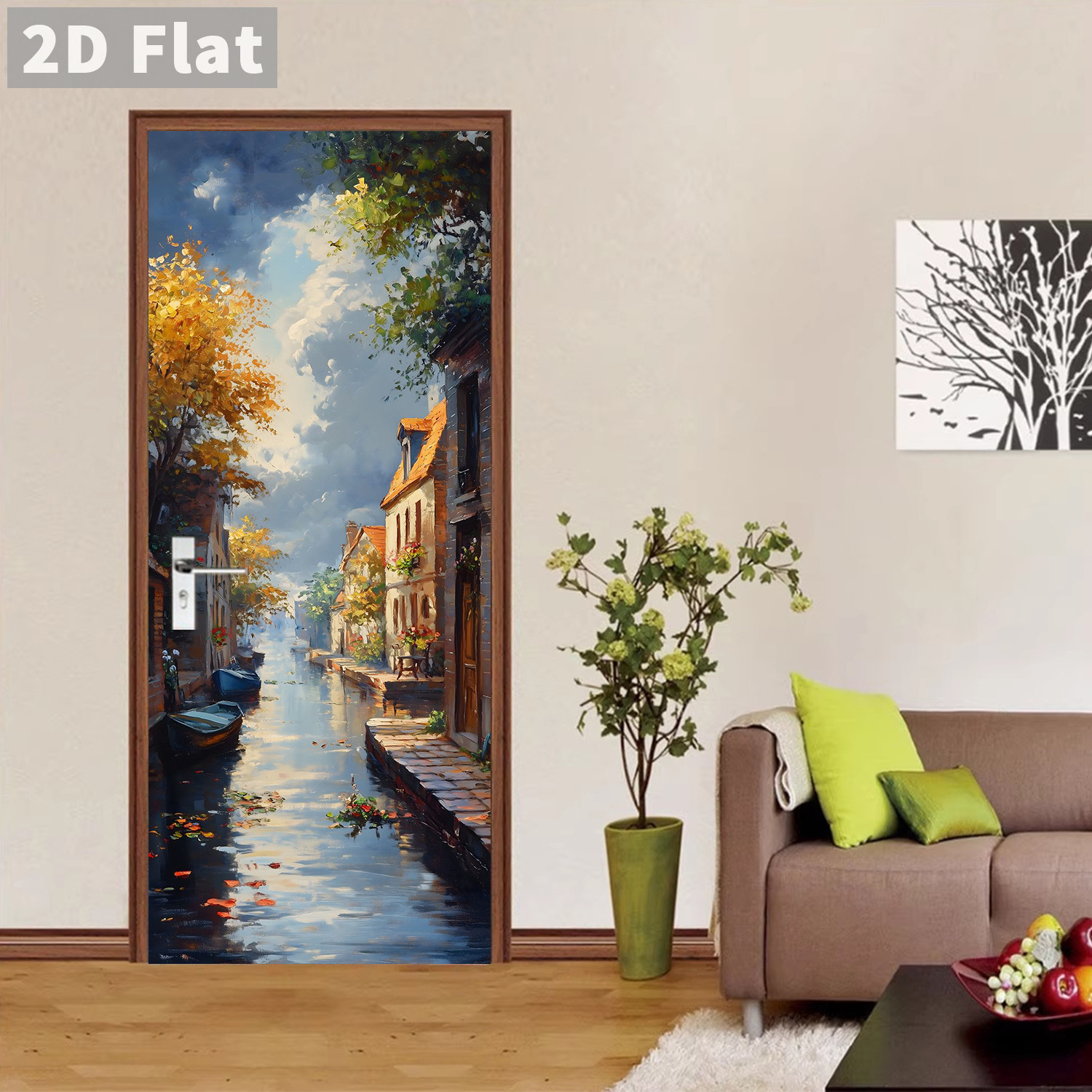 Creative Wooden Door Refurbished Door Stickers Wall Stickers