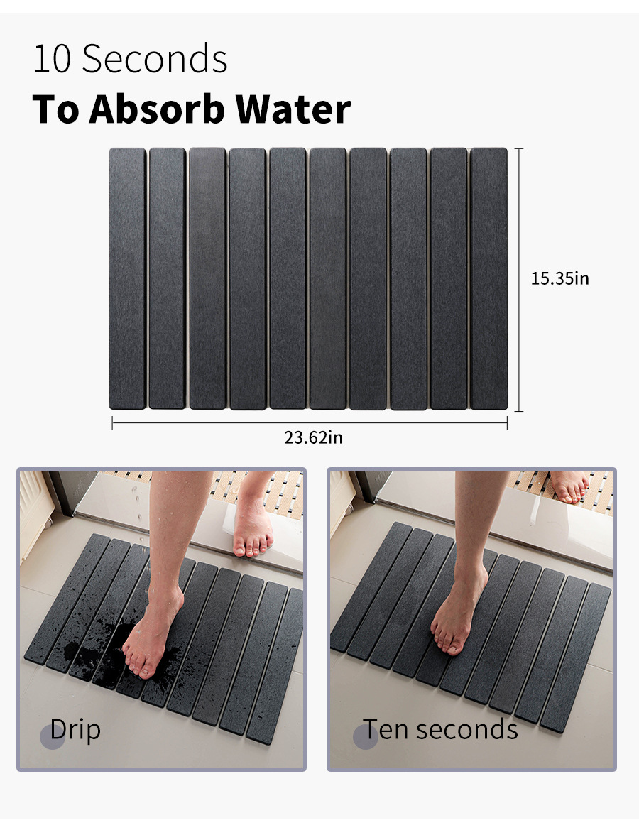 Bath Mat Diatomite Bath Mat Non-slip Quick-drying Mat Absorbent Mat