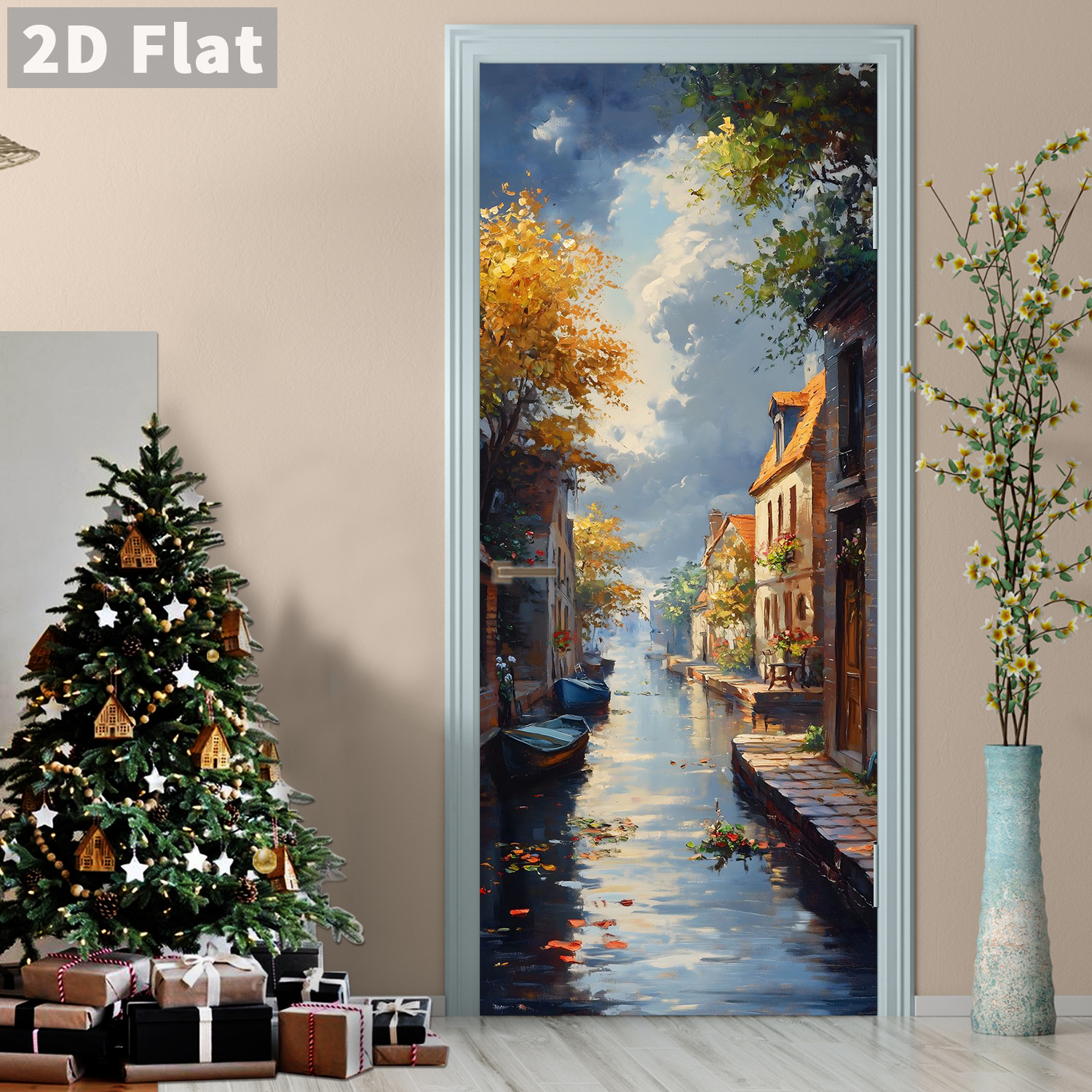 Creative Wooden Door Refurbished Door Stickers Wall Stickers