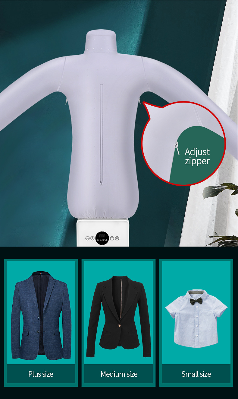 Fully Automatic Humanoid Garment Steamer and Dryer with Multiple Attachments